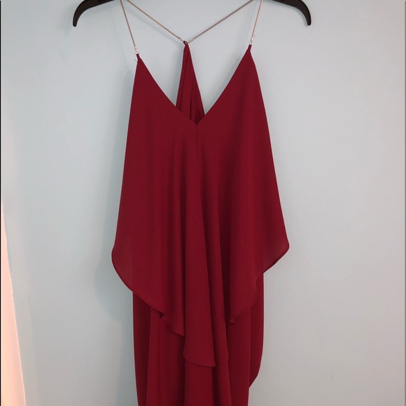Charlotte Russe Dresses & Skirts - Bergundy Cocktail Dress with Metal Straps